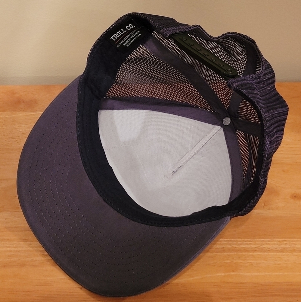 TROLL CO. CLOTHING Support Blue Collar Adjustable Snapback Meshback Trucker Cap - Picture 11 of 16